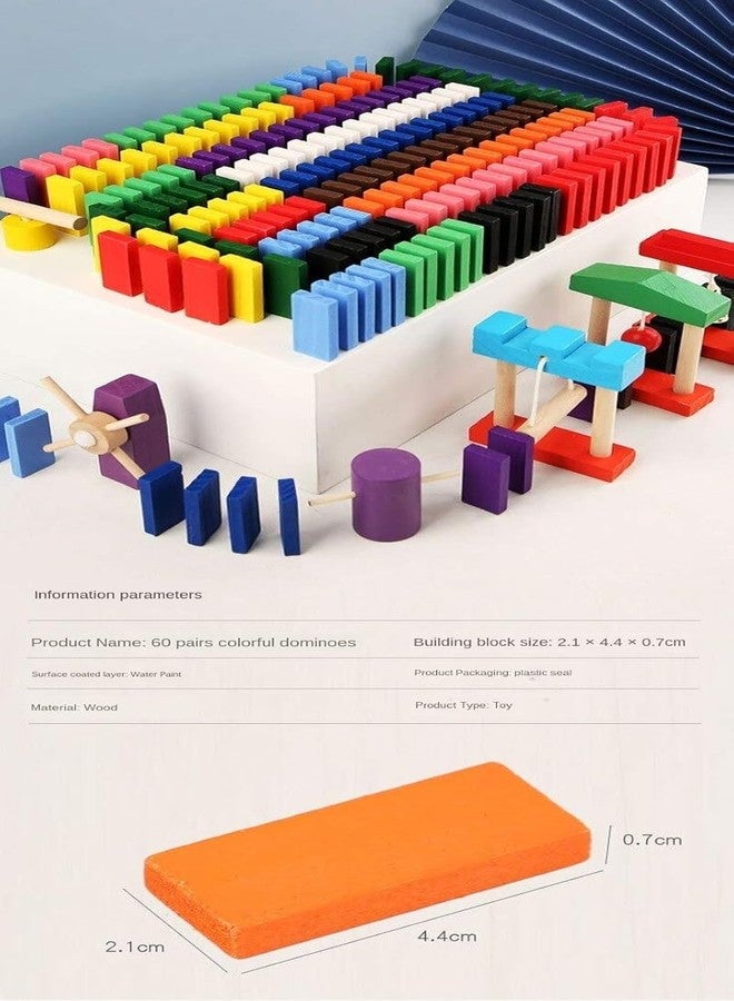 REDITEX 120 pcs Colorful Wooden Domino Block Set for Kids Educational and Learning Activity Game Play | Helps in Skill Development and Color Recognition (12 Colors) - Image 2